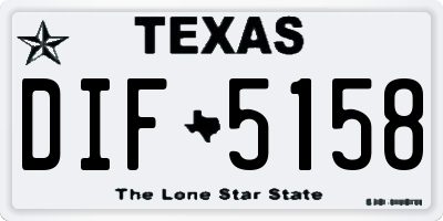 TX license plate DIF5158