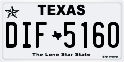 TX license plate DIF5160