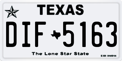TX license plate DIF5163