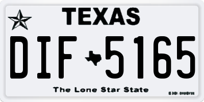 TX license plate DIF5165