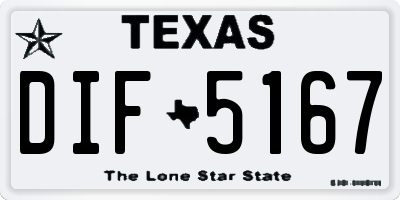 TX license plate DIF5167