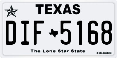 TX license plate DIF5168