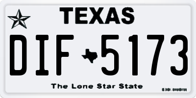 TX license plate DIF5173
