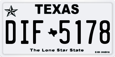 TX license plate DIF5178