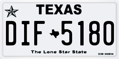 TX license plate DIF5180