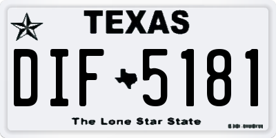 TX license plate DIF5181