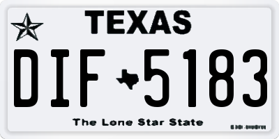 TX license plate DIF5183