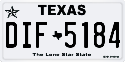 TX license plate DIF5184