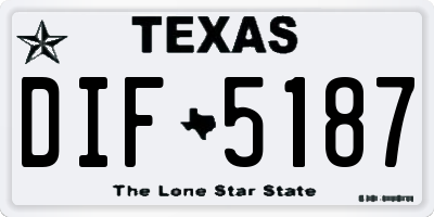 TX license plate DIF5187