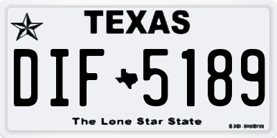 TX license plate DIF5189