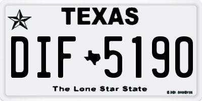 TX license plate DIF5190