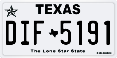 TX license plate DIF5191