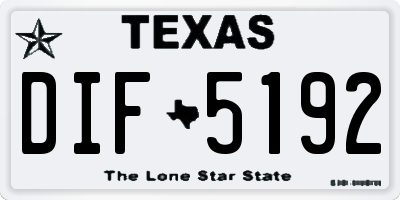 TX license plate DIF5192