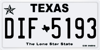 TX license plate DIF5193