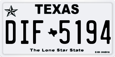 TX license plate DIF5194