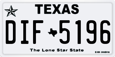 TX license plate DIF5196