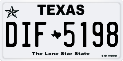 TX license plate DIF5198