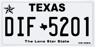 TX license plate DIF5201