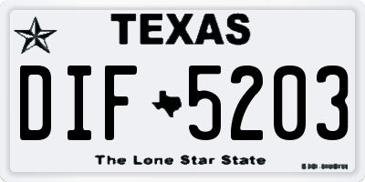 TX license plate DIF5203