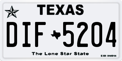 TX license plate DIF5204