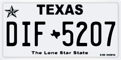 TX license plate DIF5207