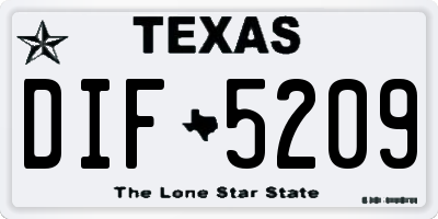 TX license plate DIF5209