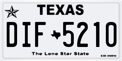 TX license plate DIF5210