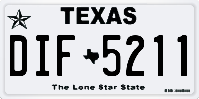 TX license plate DIF5211