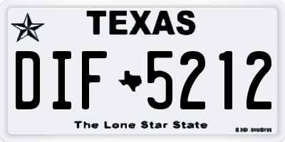 TX license plate DIF5212