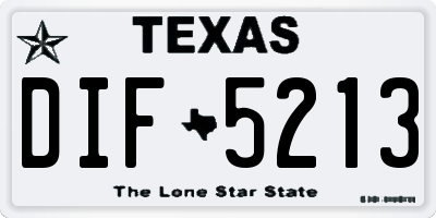 TX license plate DIF5213