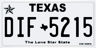 TX license plate DIF5215