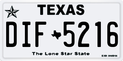TX license plate DIF5216