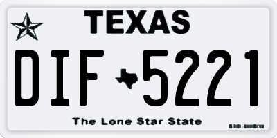 TX license plate DIF5221