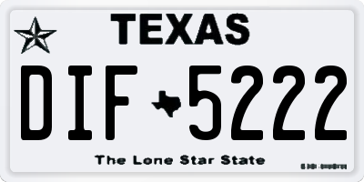TX license plate DIF5222