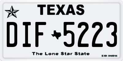 TX license plate DIF5223