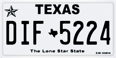 TX license plate DIF5224