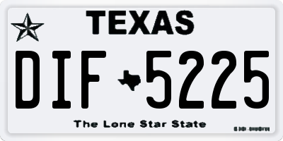 TX license plate DIF5225