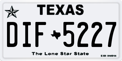 TX license plate DIF5227