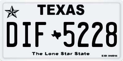 TX license plate DIF5228