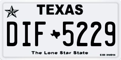 TX license plate DIF5229