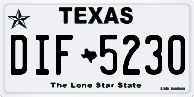 TX license plate DIF5230