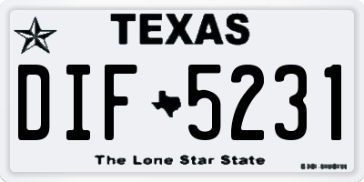 TX license plate DIF5231