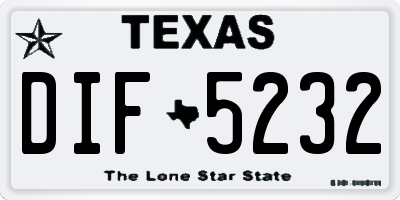 TX license plate DIF5232