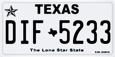 TX license plate DIF5233