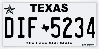 TX license plate DIF5234