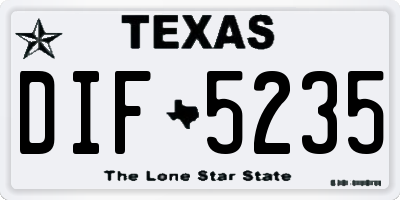 TX license plate DIF5235