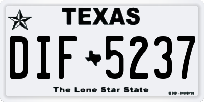 TX license plate DIF5237