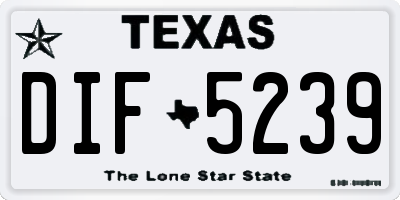 TX license plate DIF5239
