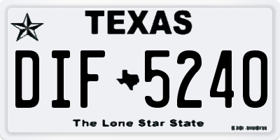 TX license plate DIF5240