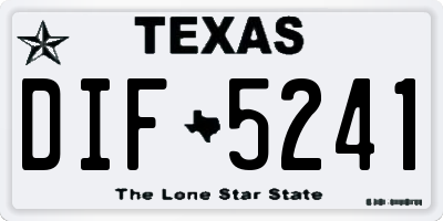 TX license plate DIF5241